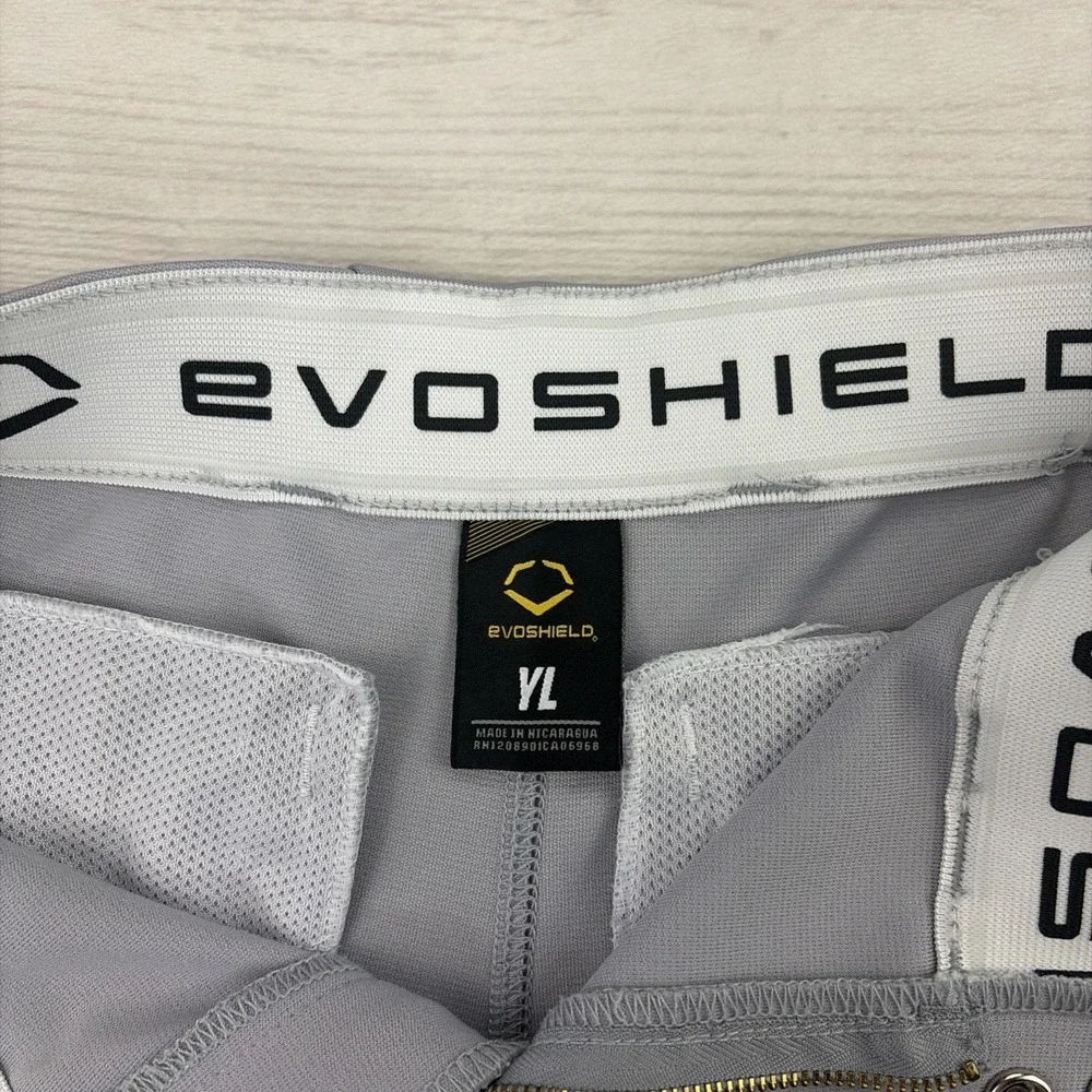 Evoshield Youth Boy's Large Gray Red Piping Baseball Pants Excellent